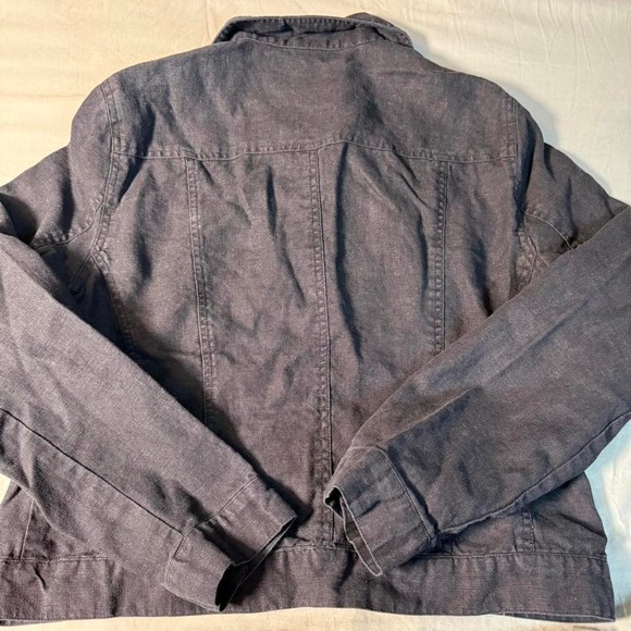 Tribal Black Button Front Lightweight Jacket Women's Size M Casual Linen Blend - Picture 3 of 3